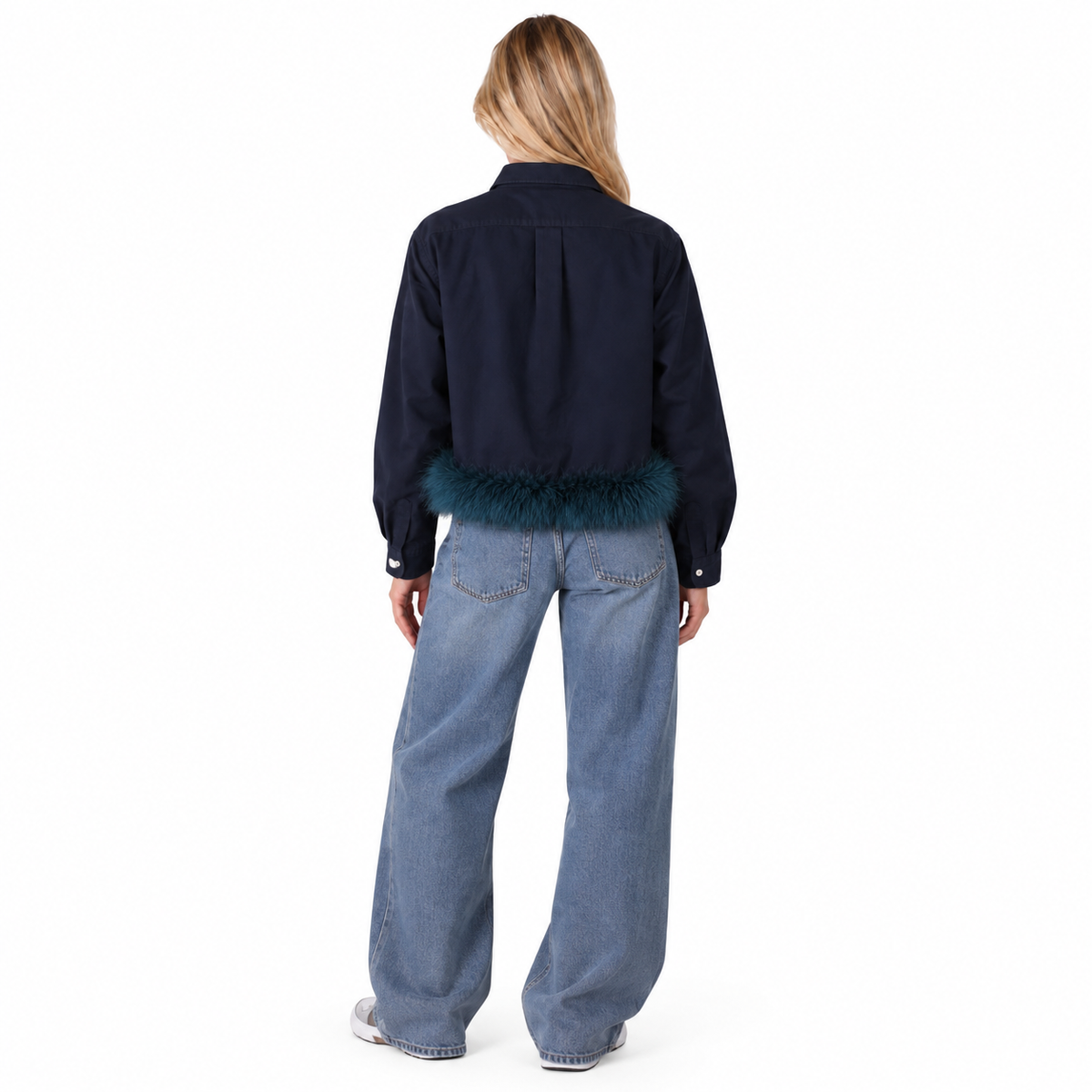 RE-BLOUSON JACKET FEATHERS NAVY (S-L)