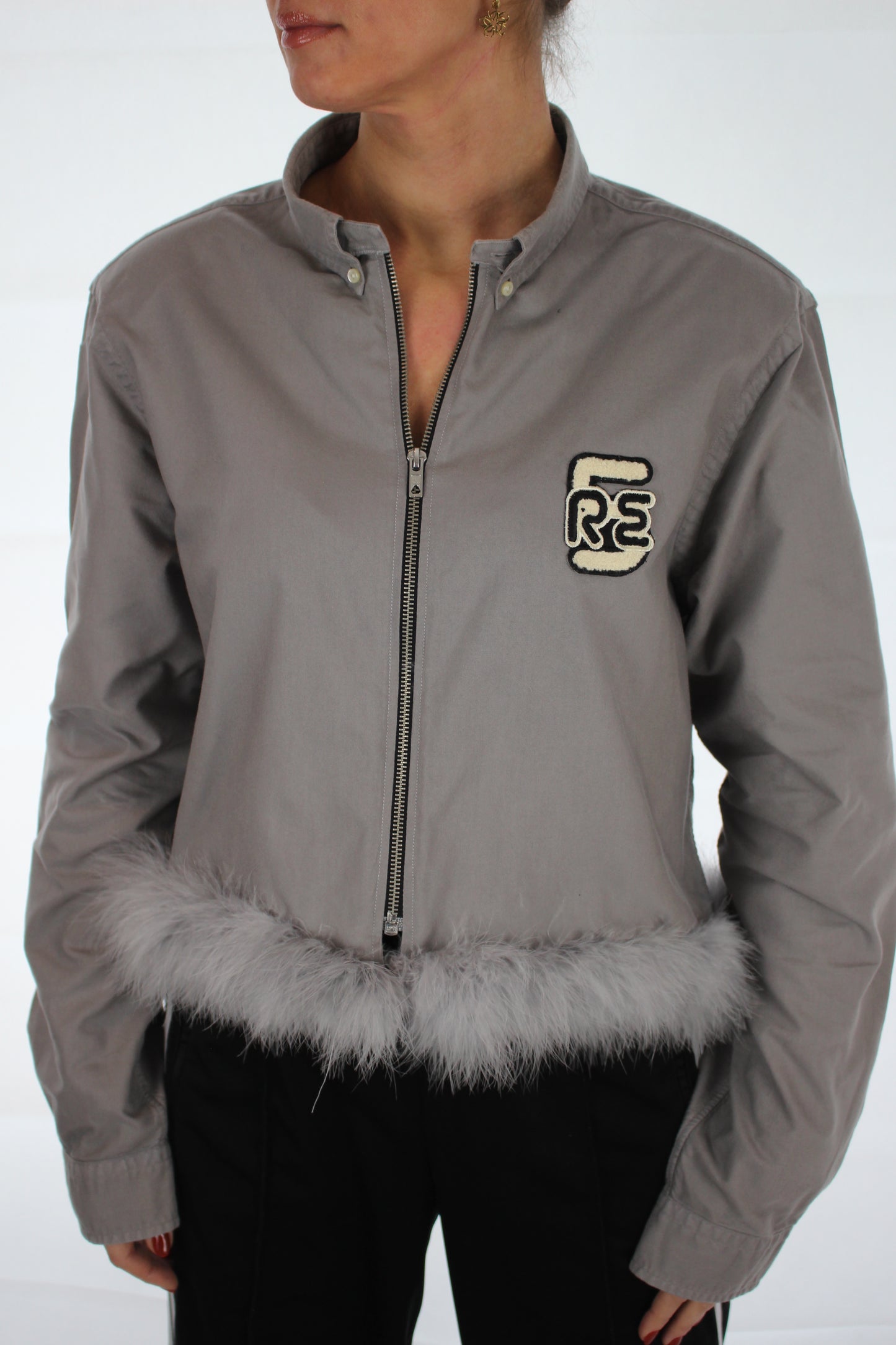 RE-BLOUSON JACKET FEATHERS GREY (S-L)