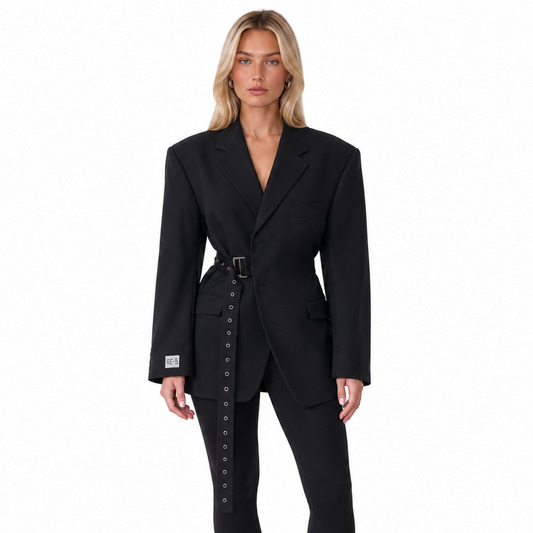 RE-BELTED BLAZER DARK NAVY  S-L