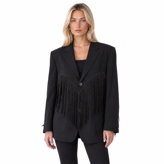 RE-FRINGE BLAZER NAVY (S-L)