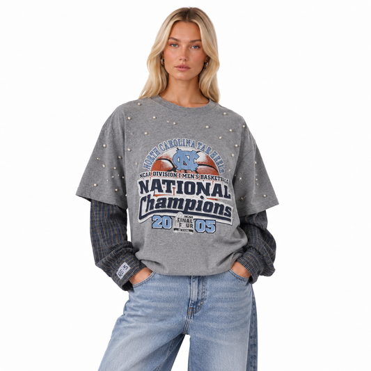 RE-CHECK T-SHIRT LIGHT GREY (S-L)