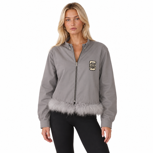 RE-BLOUSON JACKET FEATHERS GREY (S-L)