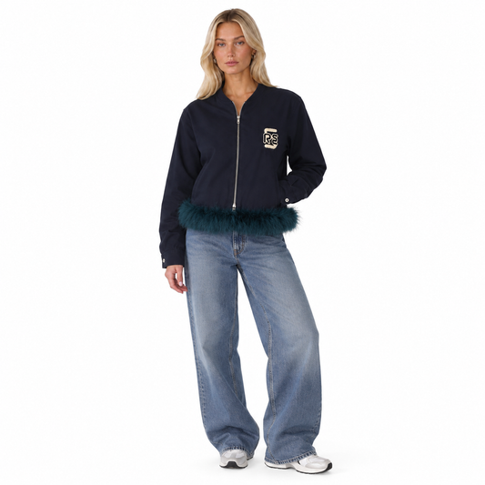 RE-BLOUSON JACKET FEATHERS NAVY (S-L)