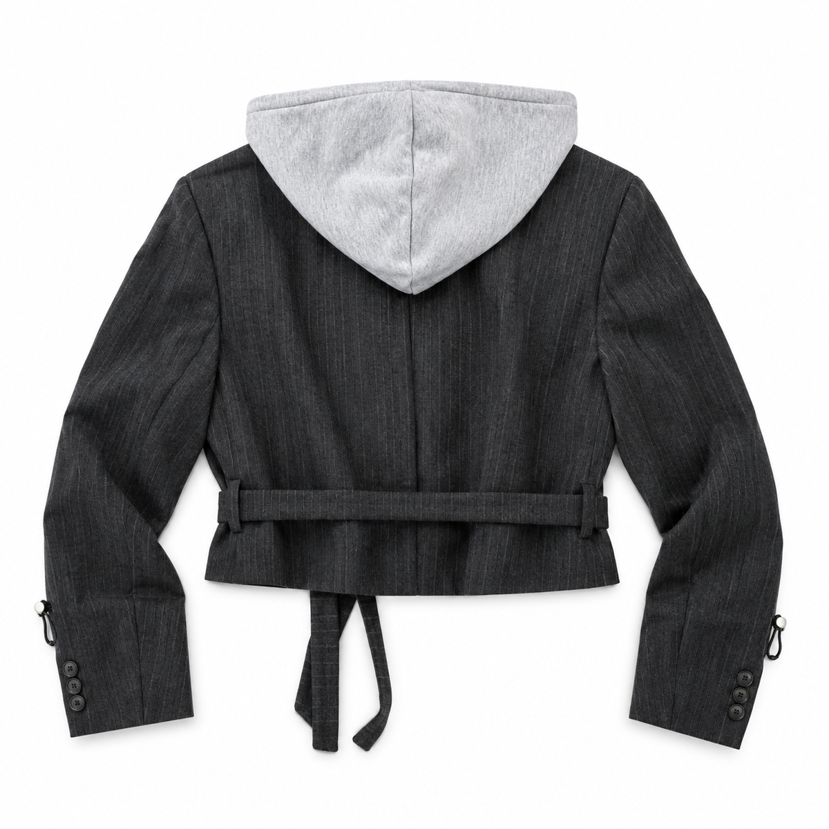 RE-CROPPED HOODED GREY PINSTRIPE (S-L)