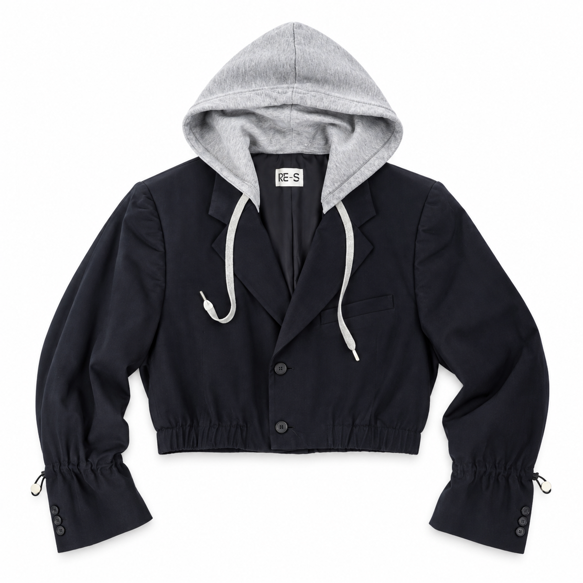RE-CROPPED HOODED NAVY (S-XL)