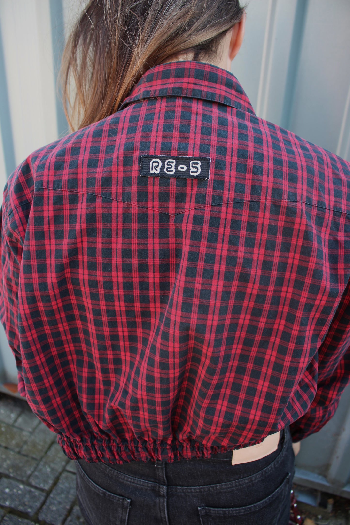 RE-BLOUSON JACKET BLACK RED (XS-M)