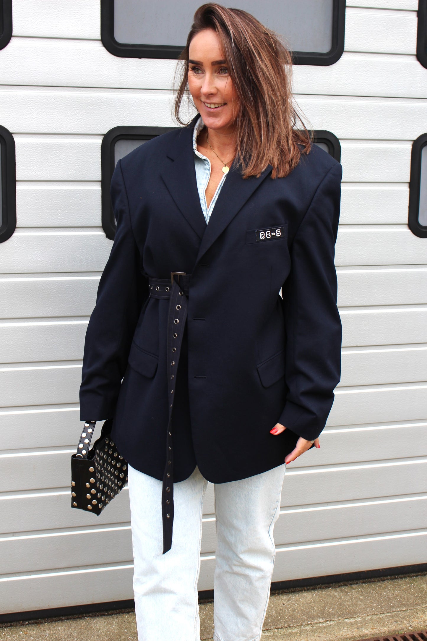 RE-BELTED BLAZER NAVY (S-XL)