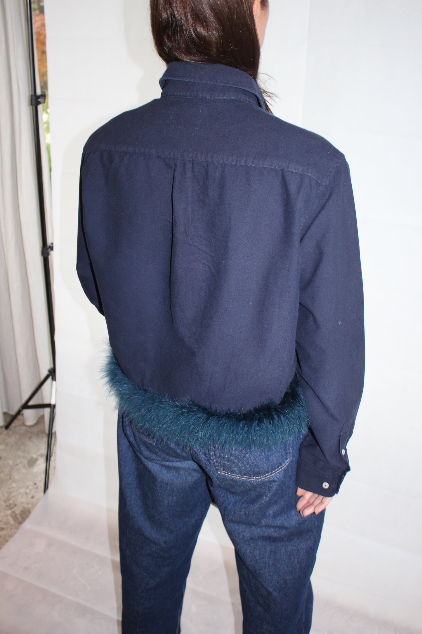 RE-BLOUSON JACKET FEATHERS NAVY (S-L)