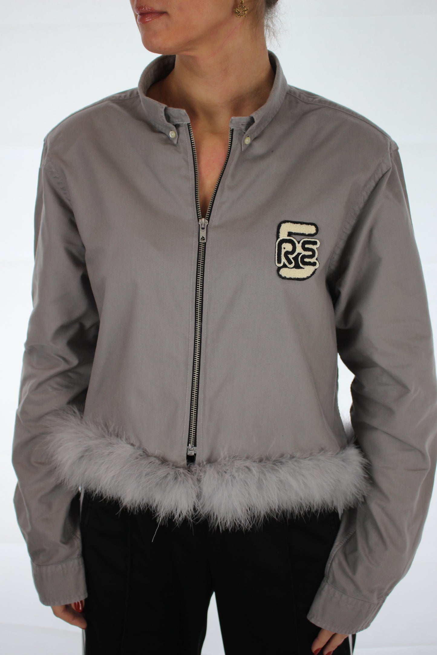 RE-BLOUSON JACKET FEATHERS GREY (S-L)